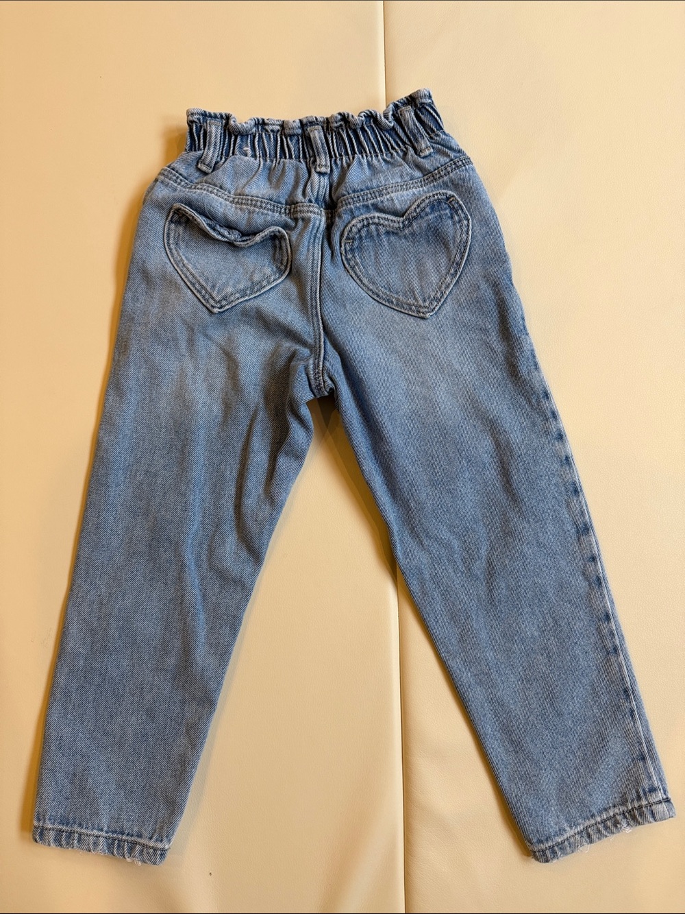 Zara Girls Kids Elastic-Waist Light Blue Denim Jeans - Picture 2 of 4